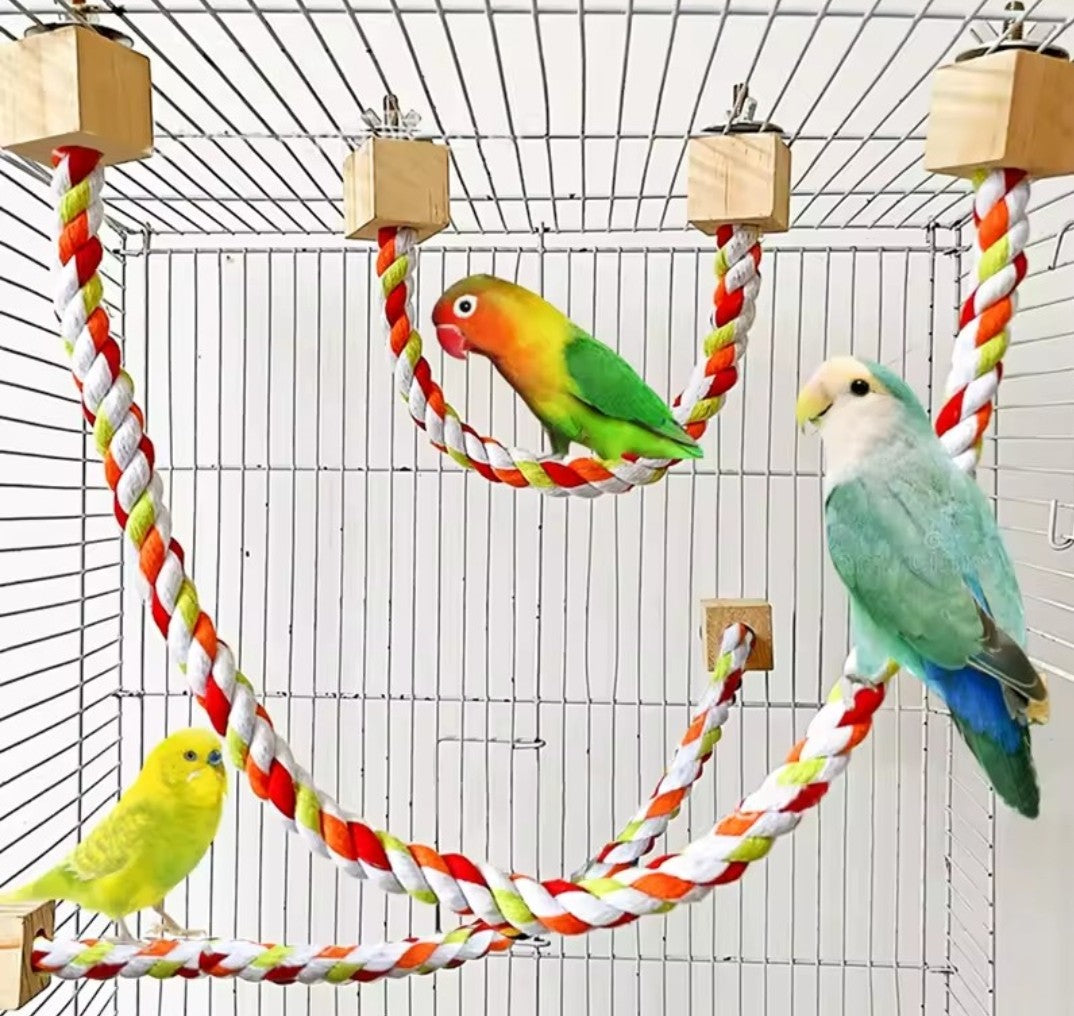 Rope Perch - Blue, Red & Yellow